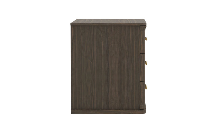 Manhattan Comfort Clifford Wooden Nightstand With Three Drawers- Jennifer Furniture