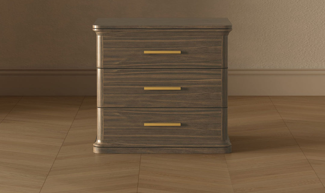 Manhattan Comfort Clifford Wooden Nightstand With Three Drawers- Jennifer Furniture