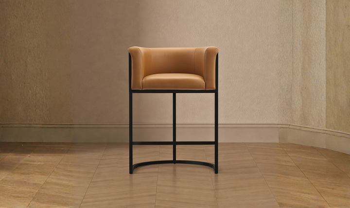 Manhattan Comfort Cosmopolitan Metal Upholstered Counter Stool-Jennifer Furniture