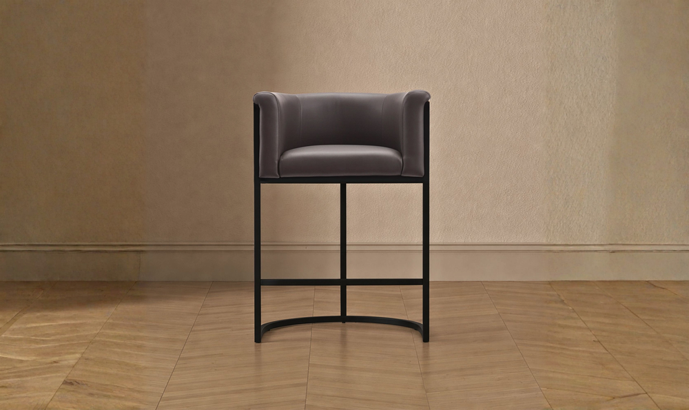 Manhattan Comfort Cosmopolitan Metal Upholstered Counter Stool-Jennifer Furniture