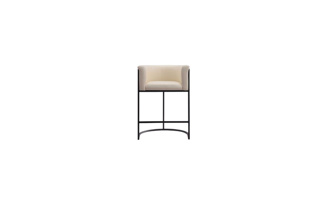 Manhattan Comfort Cosmopolitan Metal Upholstered Counter Stool-Jennifer Furniture