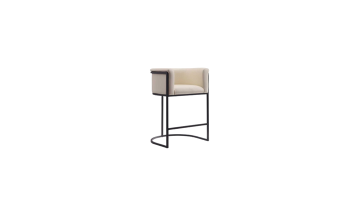 Manhattan Comfort Cosmopolitan Metal Upholstered Counter Stool-Jennifer Furniture