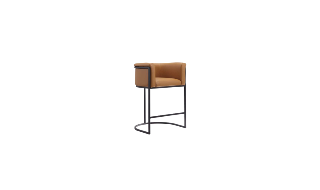 Manhattan Comfort Cosmopolitan Metal Upholstered Counter Stool-Jennifer Furniture