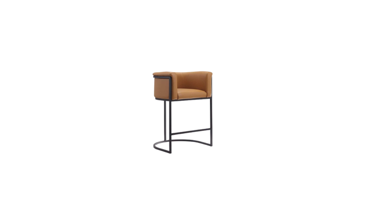 Manhattan Comfort Cosmopolitan Metal Upholstered Counter Stool-Jennifer Furniture
