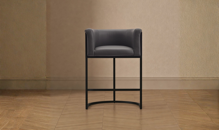 Manhattan Comfort Cosmopolitan Metal Upholstered Counter Stool-Jennifer Furniture