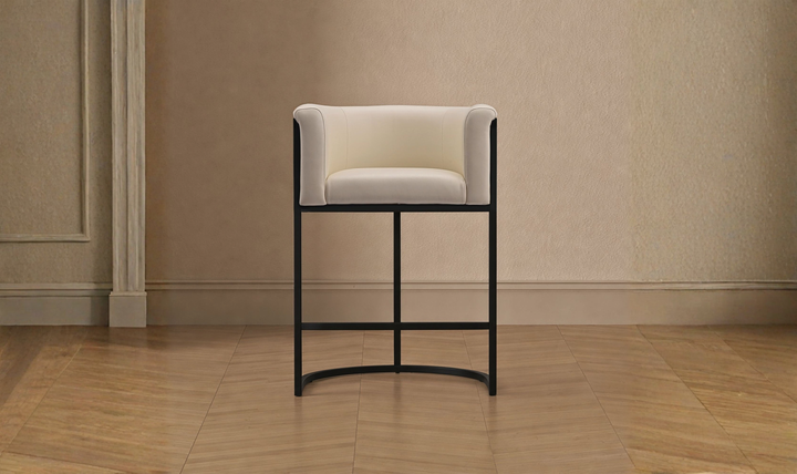 Manhattan Comfort Cosmopolitan Metal Upholstered Counter Stool-Jennifer Furniture