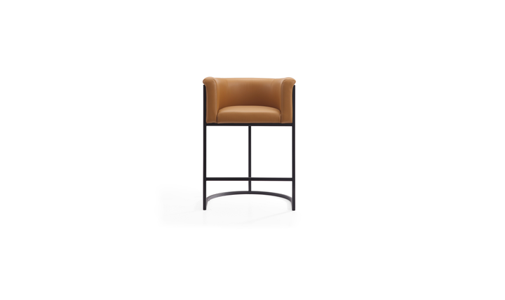 Manhattan Comfort Cosmopolitan Metal Upholstered Counter Stool-Jennifer Furniture