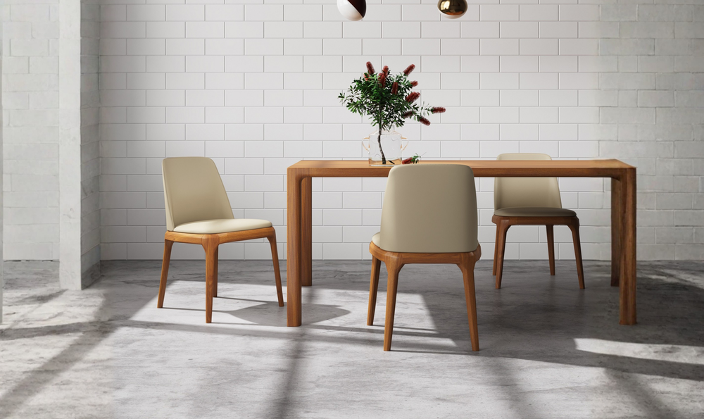 Manhattan Comfort Courding Vegan Leather Wood Dining Chair-Jennifer Furniture