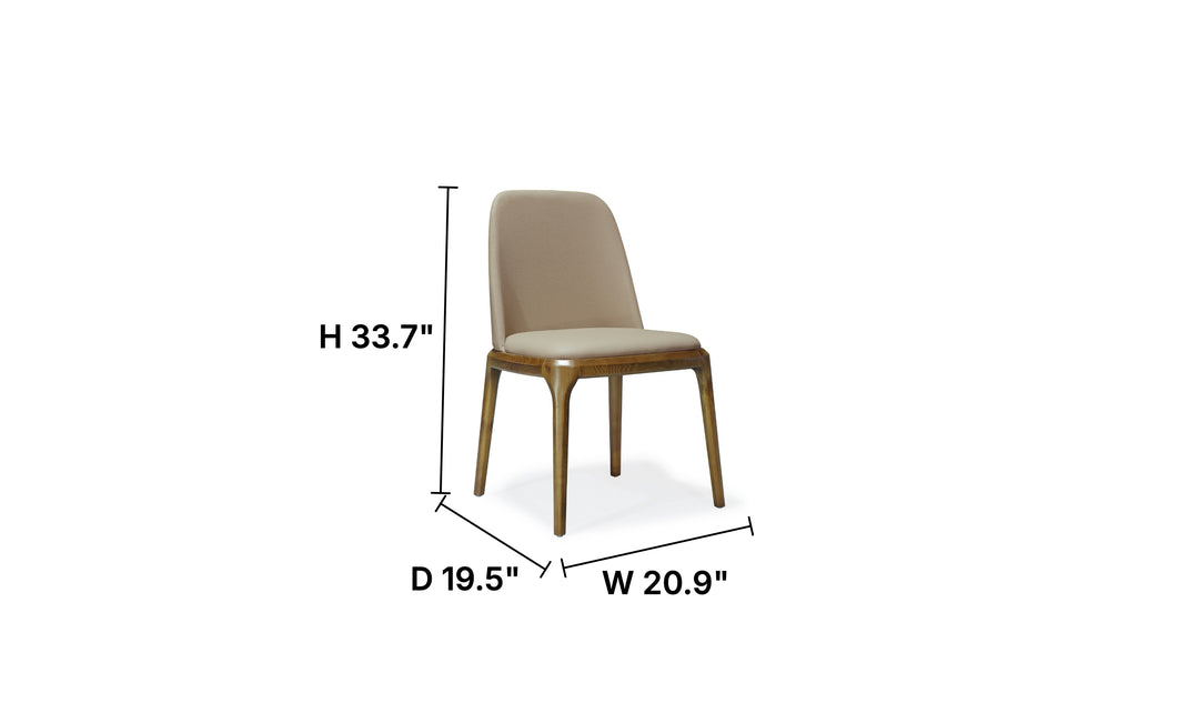 Manhattan Comfort Courding Vegan Leather Wood Dining Chair-Jennifer Furniture