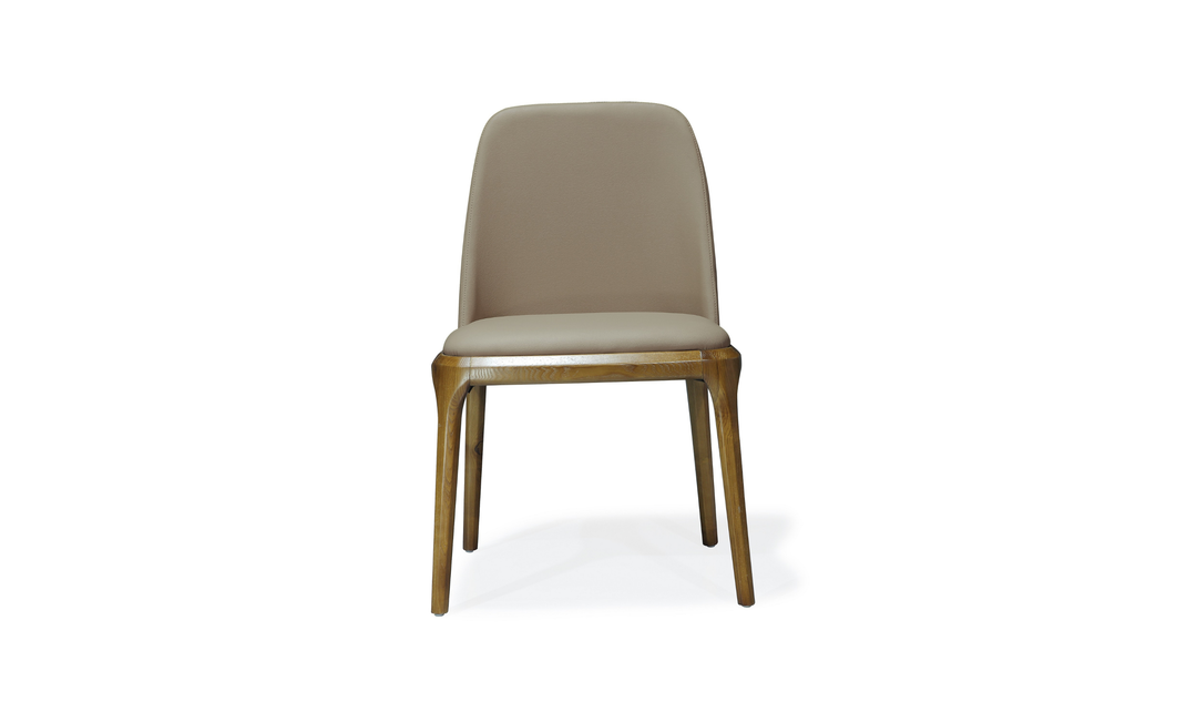 Manhattan Comfort Courding Vegan Leather Wood Dining Chair-Jennifer Furniture