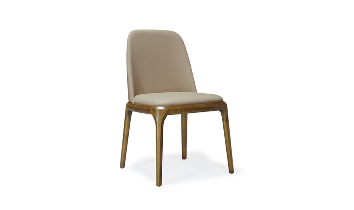 Manhattan Comfort Courding Vegan Leather Wood Dining Chair-Jennifer Furniture