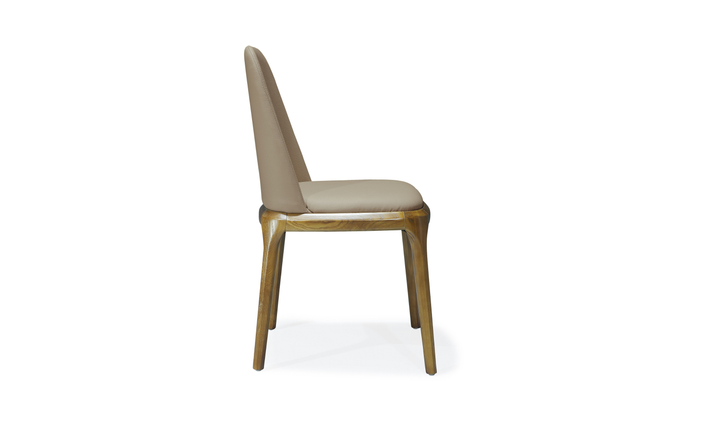 Manhattan Comfort Courding Vegan Leather Wood Dining Chair-Jennifer Furniture