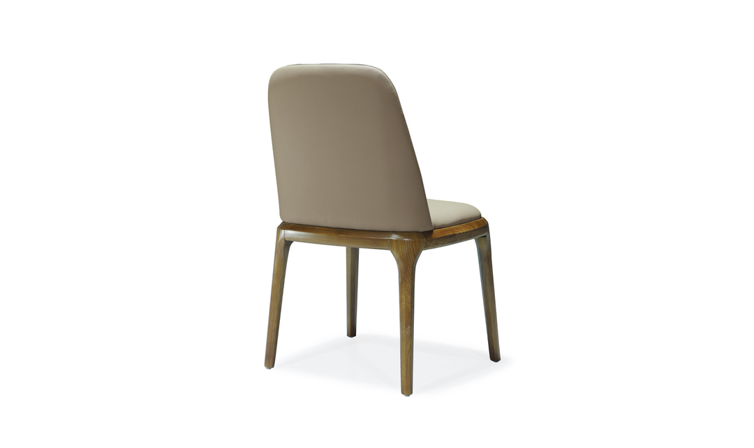 Manhattan Comfort Courding Vegan Leather Wood Dining Chair-Jennifer Furniture