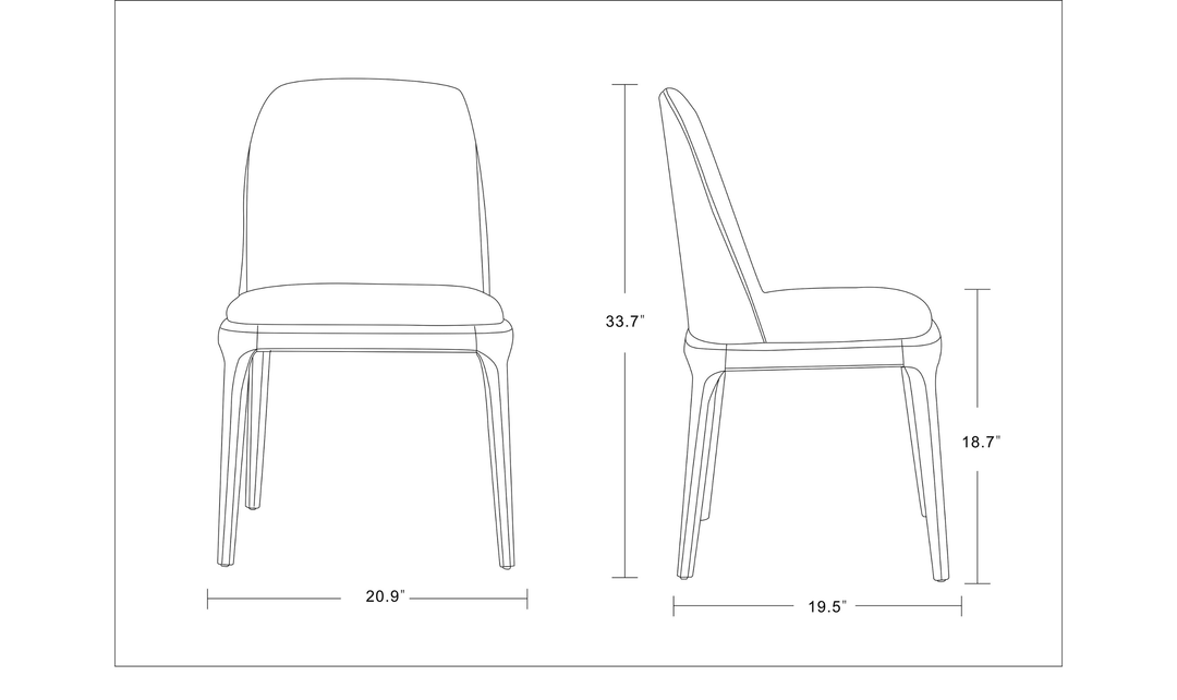 Manhattan Comfort Courding Vegan Leather Wood Dining Chair-Jennifer Furniture