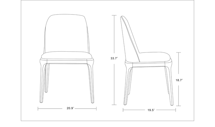 Manhattan Comfort Courding Vegan Leather Wood Dining Chair-Jennifer Furniture