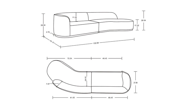 Manhattan Comfort Daria Chenille Upholstered Sectional Sofa-JenniferFurniture