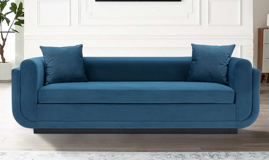 Manhattan Comfort Edmonda Velvet Upholstered Sofa-JenniferFurniture