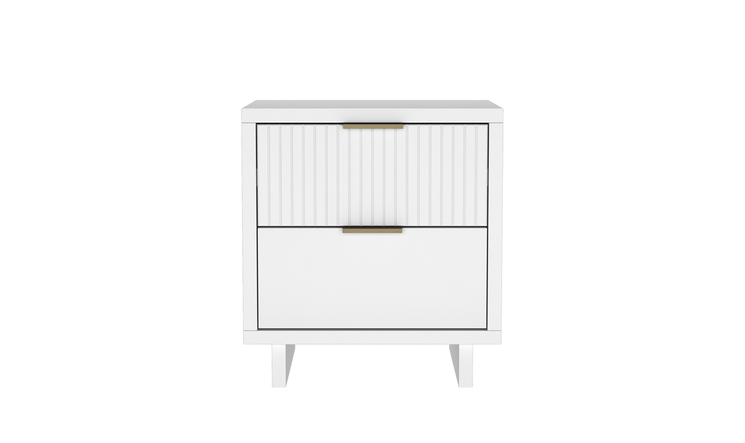 Manhattan Comfort Elara Wooden Nightstand Two Drawers