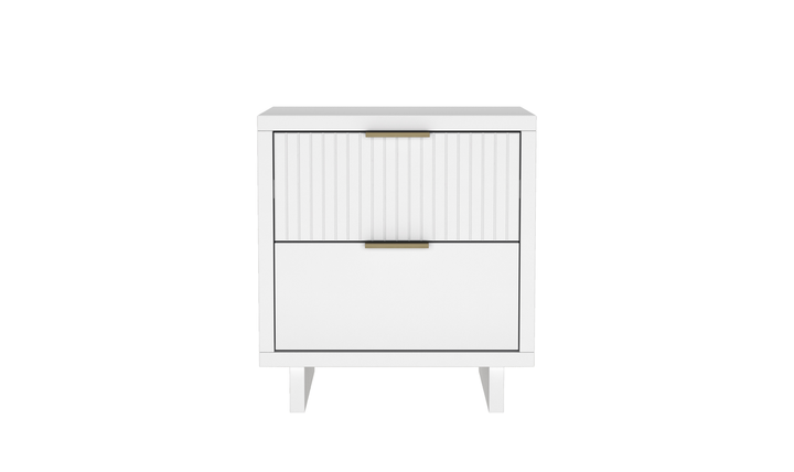 Manhattan Comfort Elara Wooden Nightstand Two Drawers