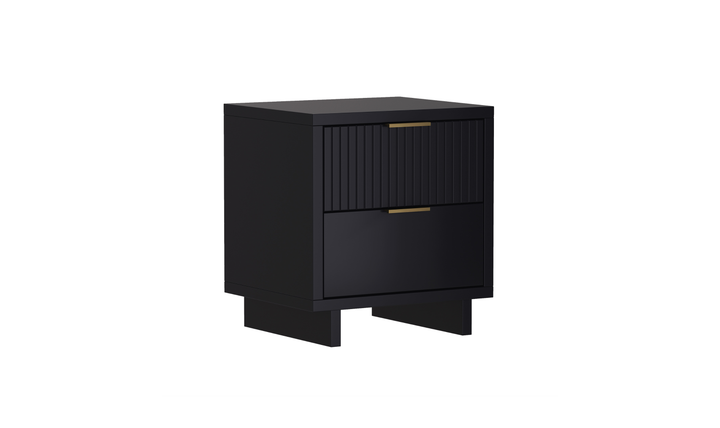 Manhattan Comfort Elara Wooden Nightstand Two Drawers - Jennifer Furniture