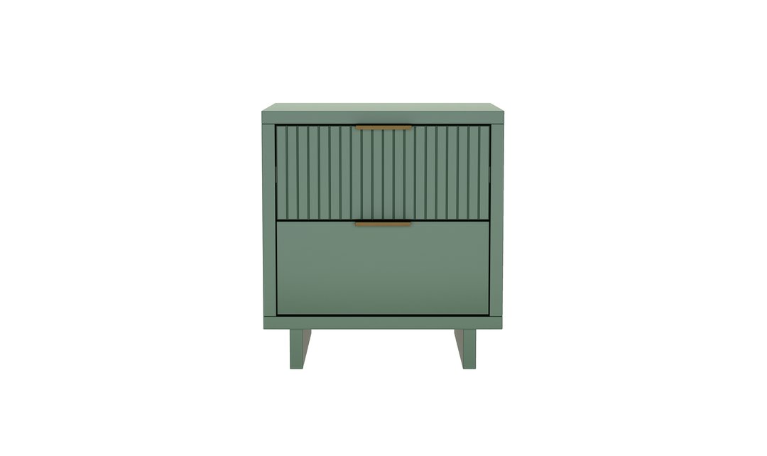 Manhattan Comfort Elara Wooden Nightstand Two Drawers