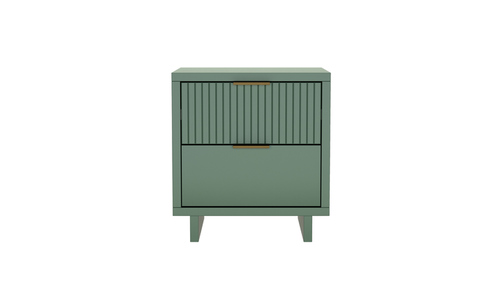 Manhattan Comfort Elara Wooden Nightstand Two Drawers
