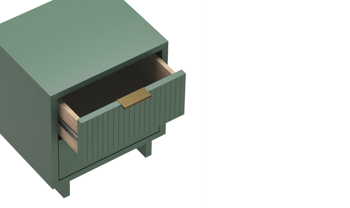 Manhattan Comfort Elara Wooden Nightstand Two Drawers