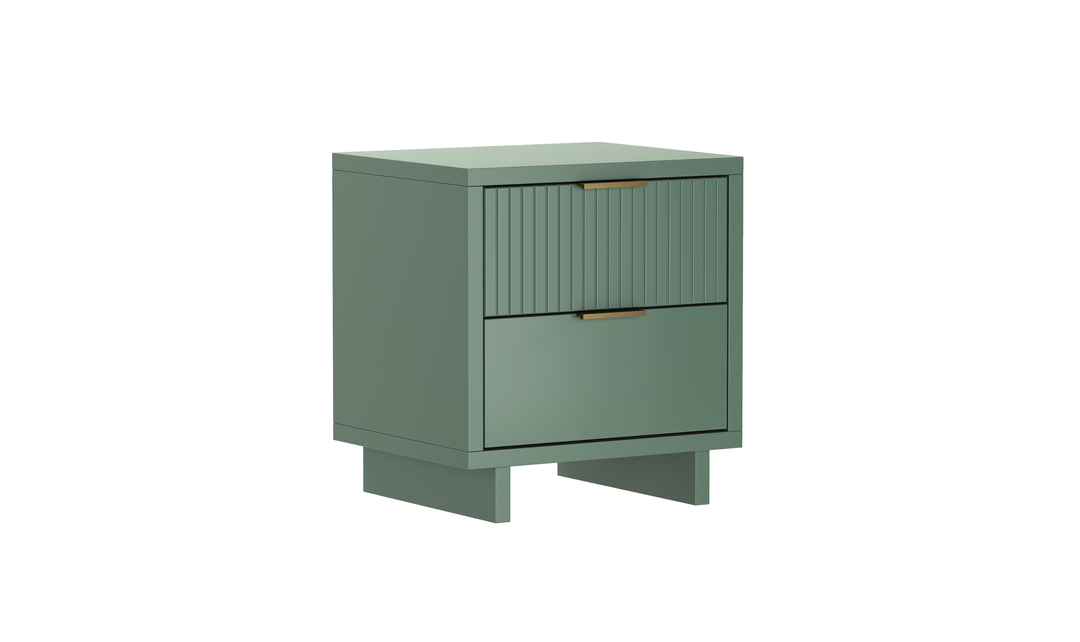 Manhattan Comfort Elara Wooden Nightstand Two Drawers