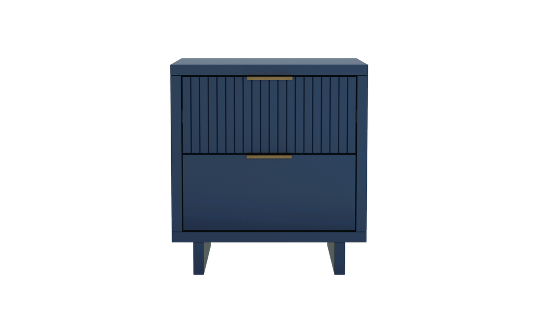 Manhattan Comfort Elara Wooden Nightstand Two Drawers