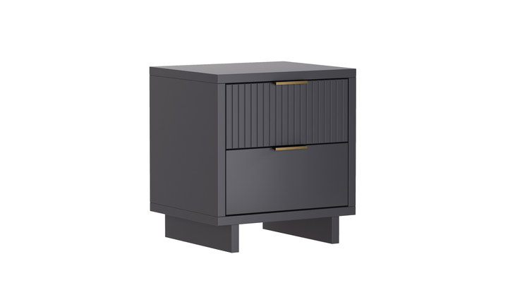 Manhattan Comfort Elara Wooden Nightstand Two Drawers