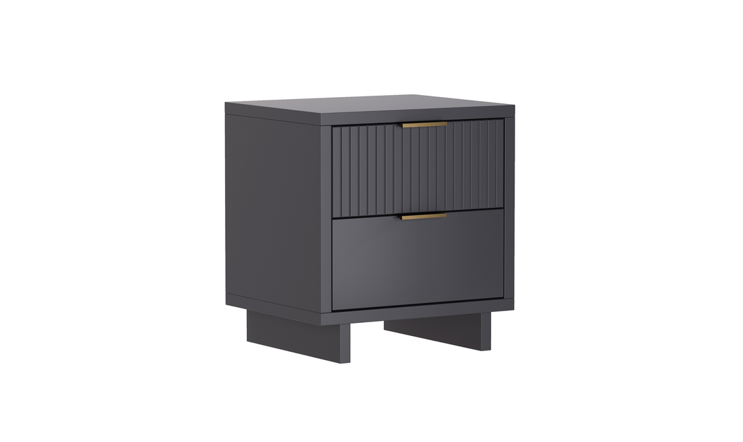 Manhattan Comfort Elara Wooden Nightstand Two Drawers