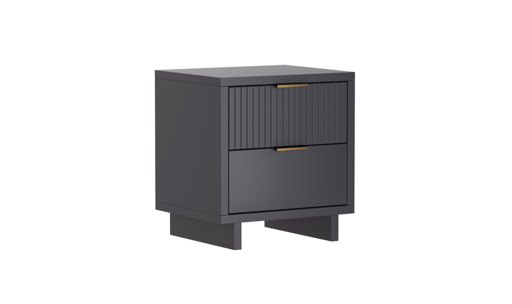 Manhattan Comfort Elara Wooden Nightstand Two Drawers