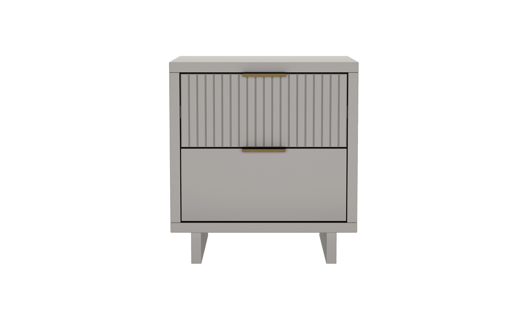 Manhattan Comfort Elara Wooden Nightstand Two Drawers
