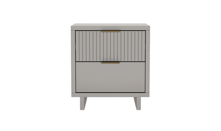 Manhattan Comfort Elara Wooden Nightstand Two Drawers