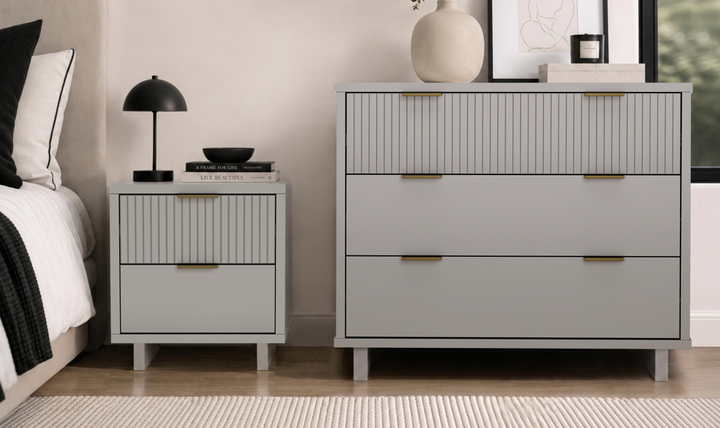 Manhattan Comfort Elara Wooden Nightstand Two Drawers - Jennifer Furniture