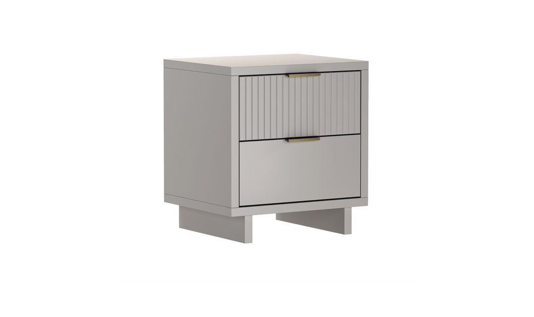 Manhattan Comfort Elara Wooden Nightstand Two Drawers