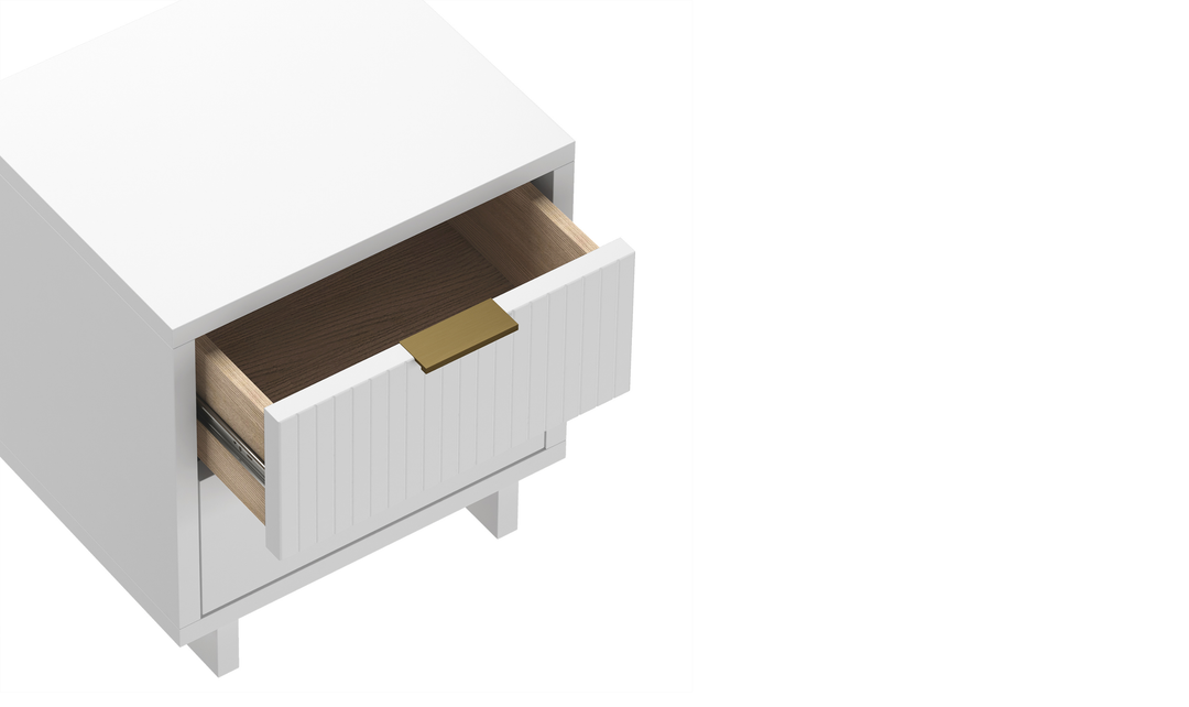 Manhattan Comfort Elara Wooden Nightstand Two Drawers - Jennifer Furniture