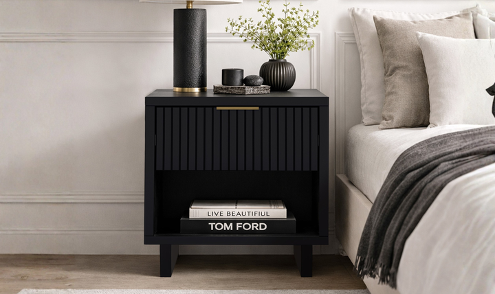Manhattan Comfort Elara Wooden Nightstand With Drawer