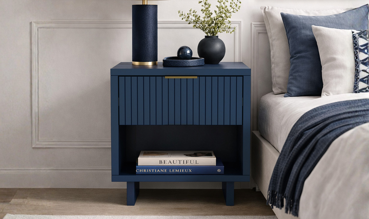 Manhattan Comfort Elara Wooden Nightstand With Drawer
