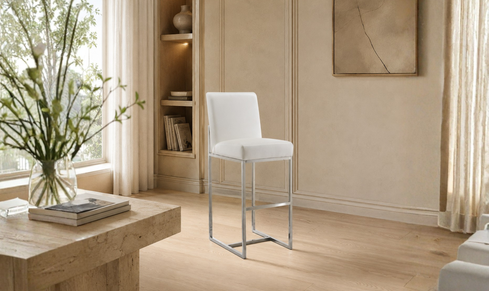Manhattan Comfort Element Metal Upholstered Barstool-Jennifer Furniture
