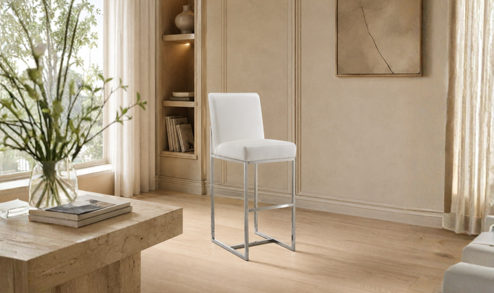 Manhattan Comfort Element Metal Upholstered Barstool-Jennifer Furniture