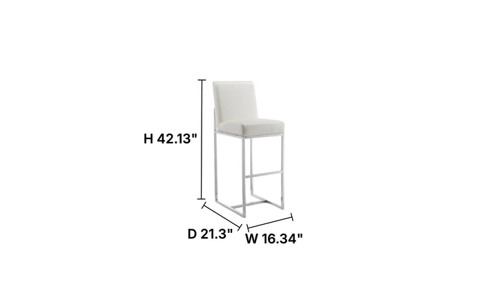 Manhattan Comfort Element Metal Upholstered Barstool-Jennifer Furniture