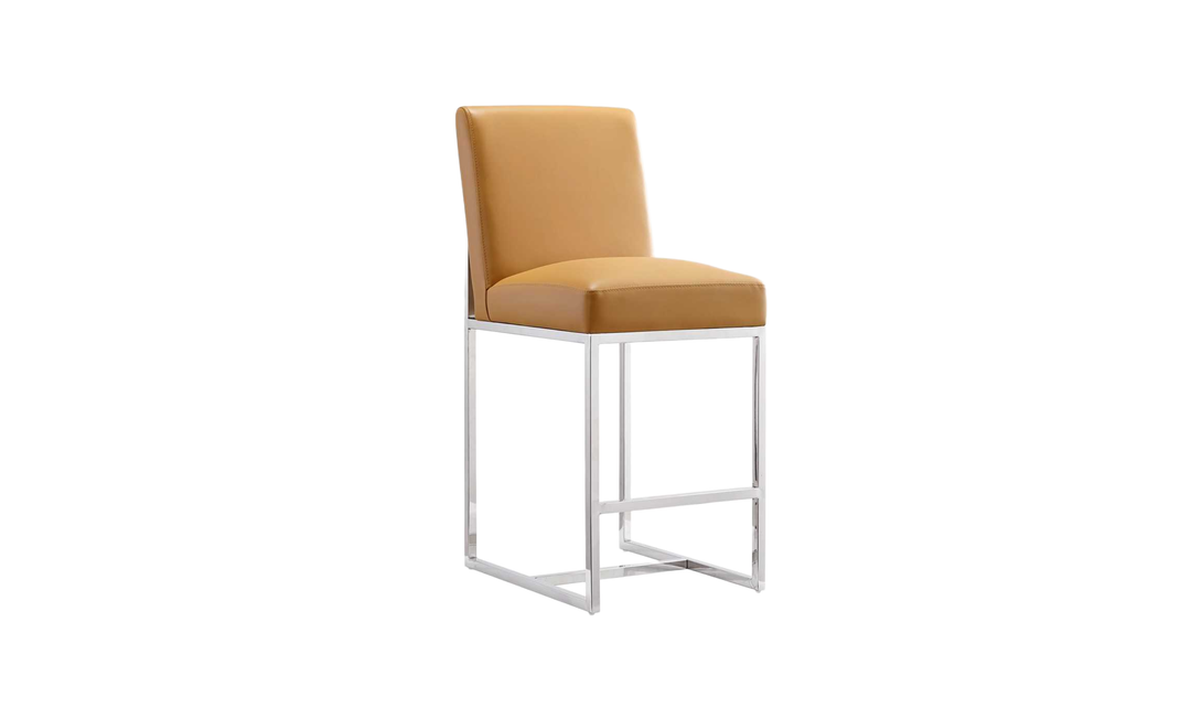 Manhattan Comfort Element Metal Upholstered Counter Stool