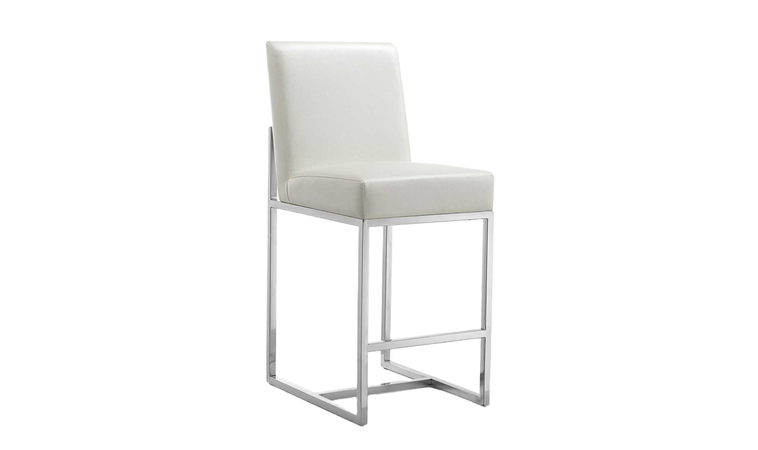 Manhattan Comfort Element Metal Upholstered Counter Stool