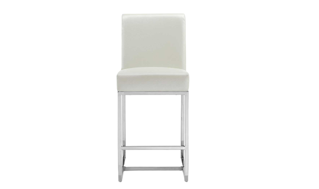 Manhattan Comfort Element Metal Upholstered Counter Stool
