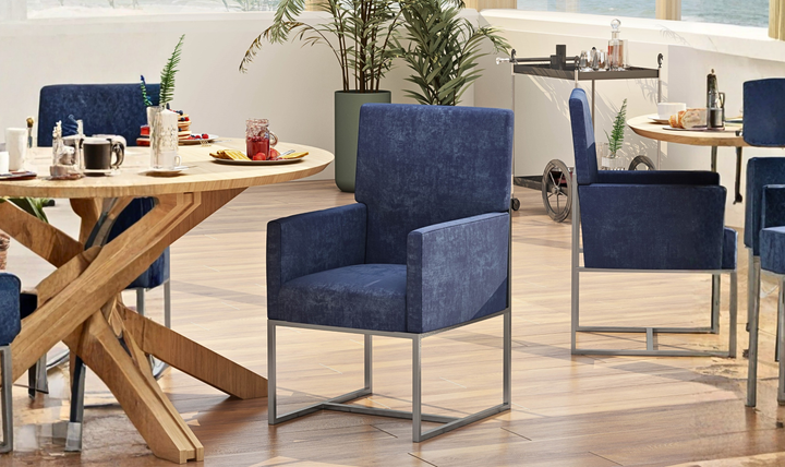 Manhattan Comfort Element Velvet Metal Accent Chair-Jennifer Furniture
