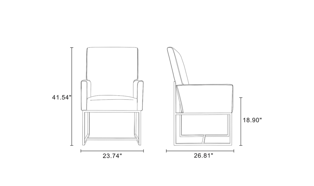 Manhattan Comfort Element Velvet Metal Accent Chair-Jennifer Furniture
