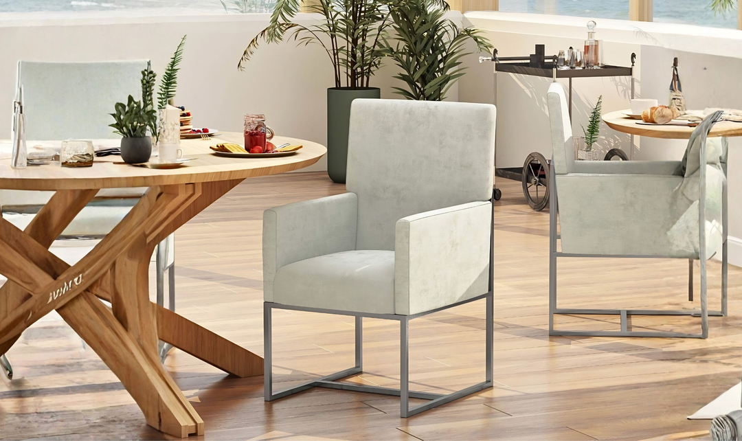 Manhattan Comfort Element Velvet Metal Accent Chair-Jennifer Furniture