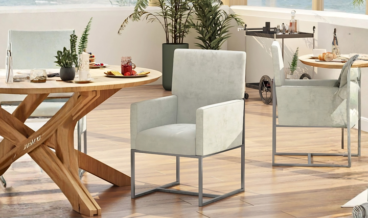 Manhattan Comfort Element Velvet Metal Accent Chair-Jennifer Furniture