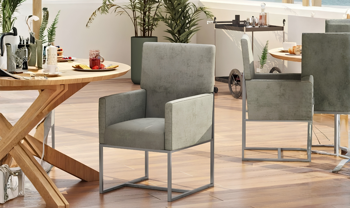 Manhattan Comfort Element Velvet Metal Accent Chair-Jennifer Furniture